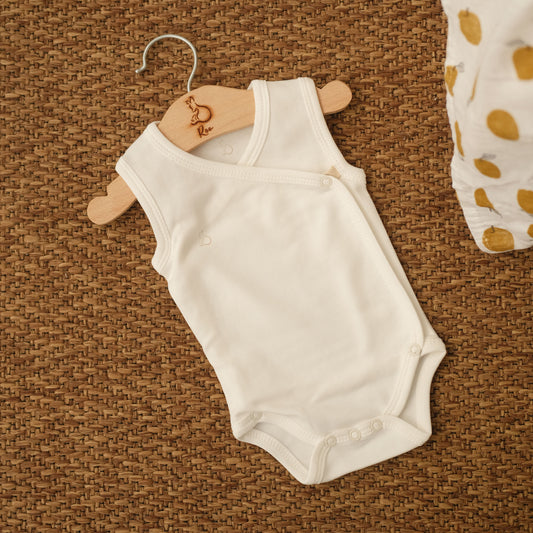 Sleeveless Kimono Bodysuit in Milk - Bundle of 3