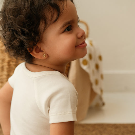 Short-Sleeved Kimono Bodysuit in Milk - Bundle of 3