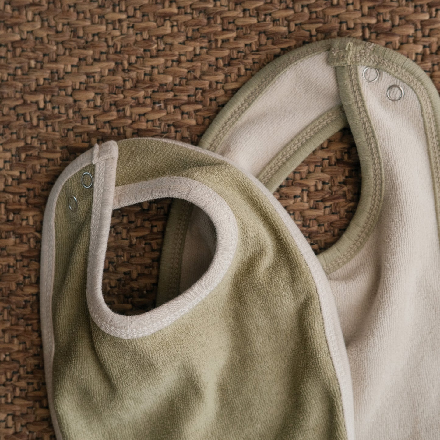 Forest Stripes Plush Padded Bibs- Pack of 2