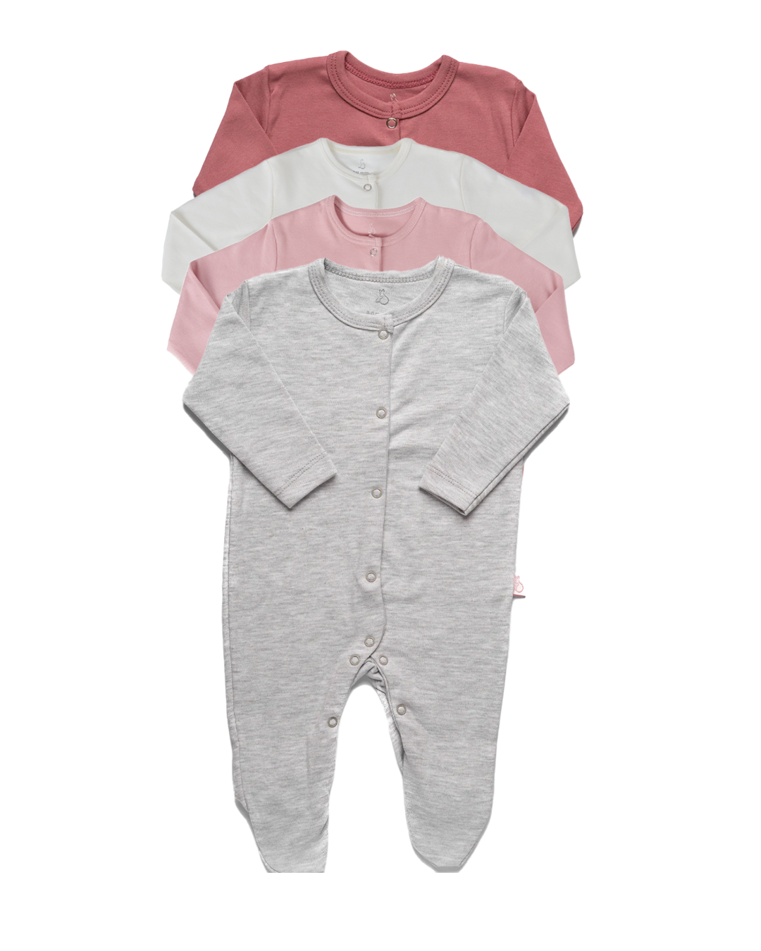 Baby Girl Footed Onesies - Bundle of 4