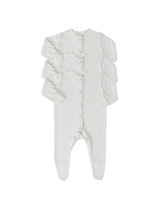 Milk Footed Onesies – Bundle of 3
