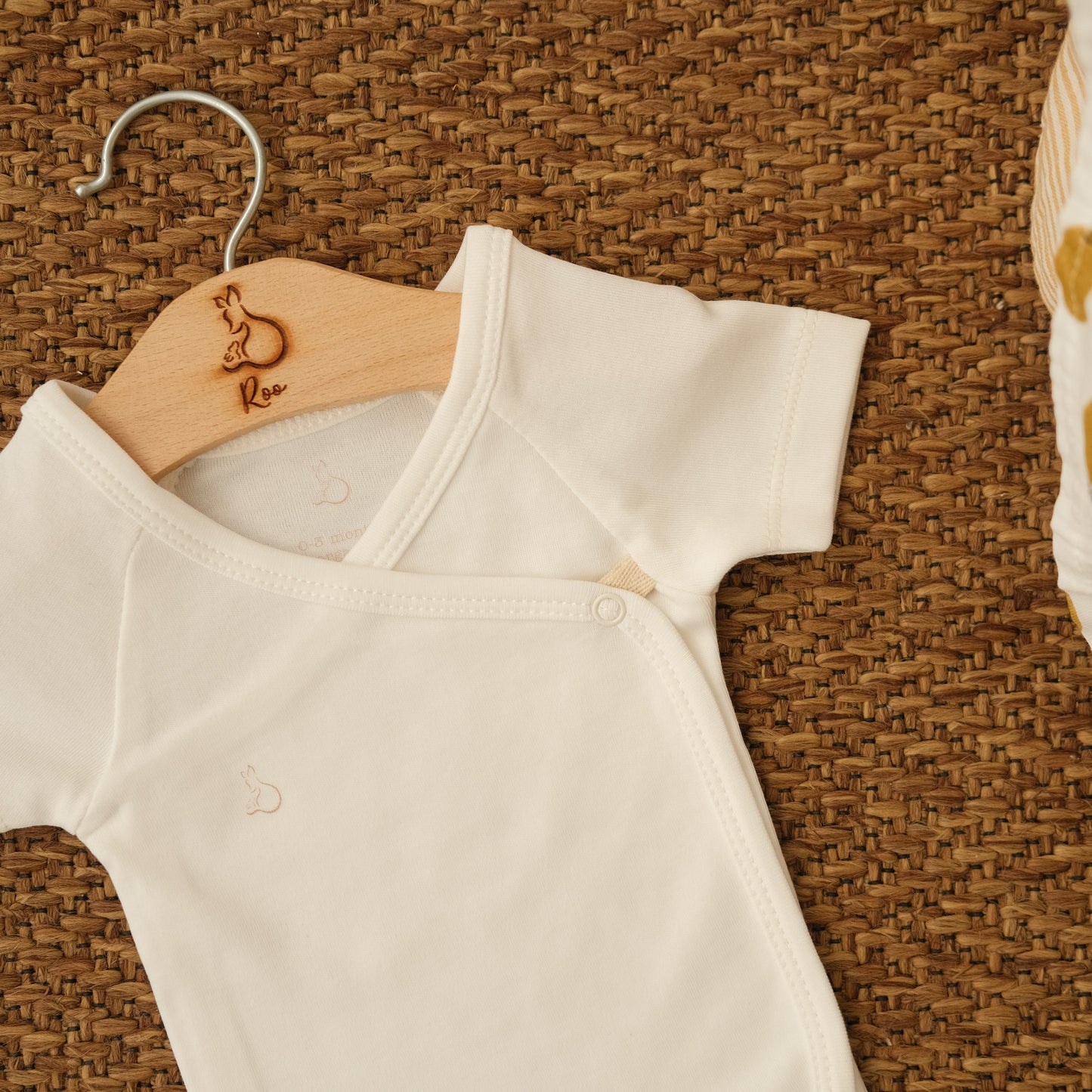 Short-Sleeved Kimono Bodysuit in Milk - Bundle of 3