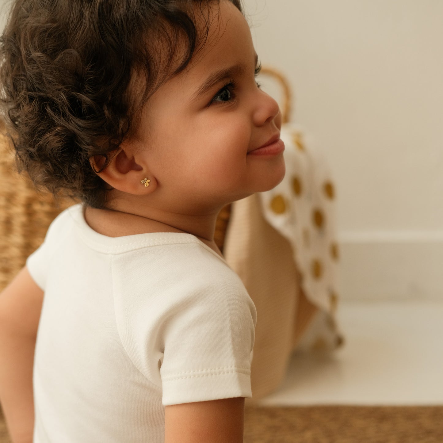 Short-Sleeved Kimono Bodysuit in Milk - Bundle of 3