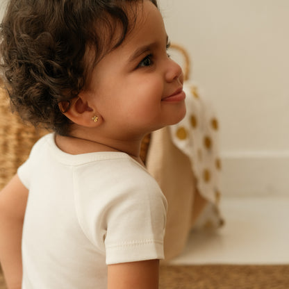 Short-Sleeved Kimono Bodysuit in Milk - Bundle of 3