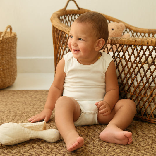 Sleeveless Bodysuit in Milk - Bundle of 3