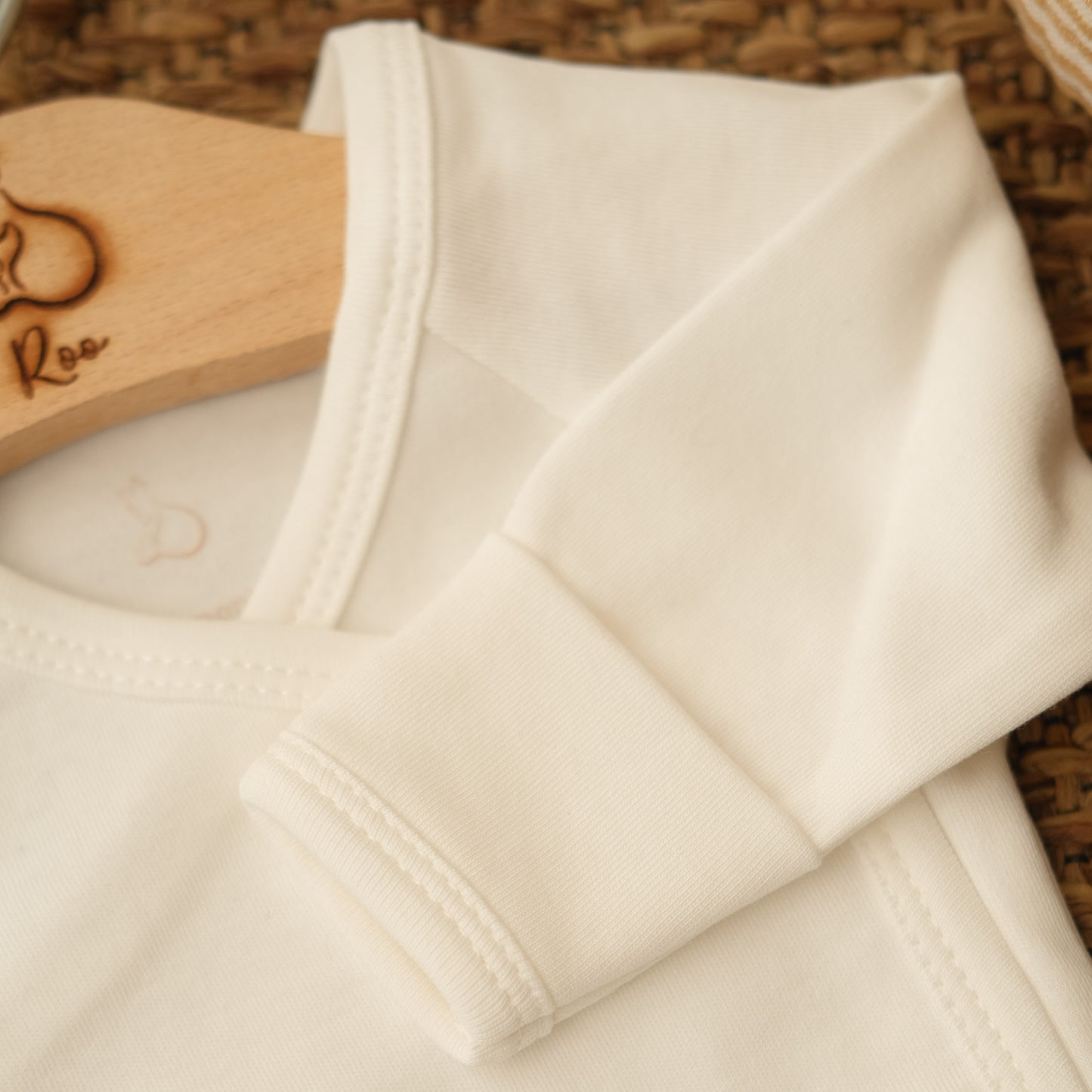 Long-Sleeved Kimono Bodysuit in Milk - Bundle of 3