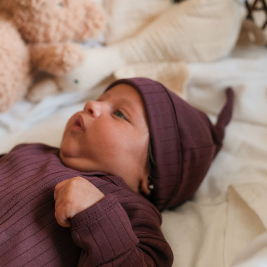 Solid Plum Knotted Hat