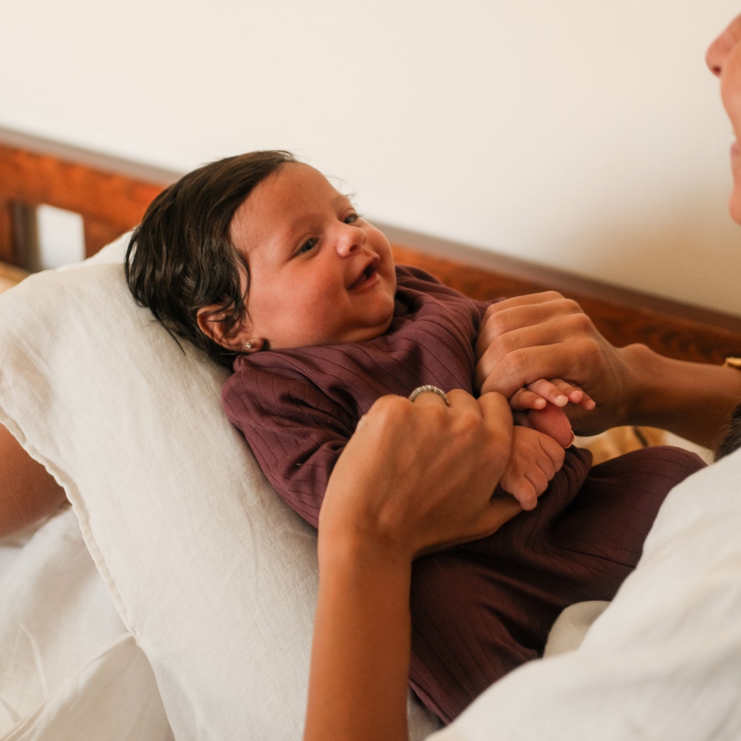 Solid Plum Zip-up Onesie