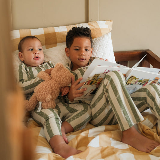 2-Piece Pajamas in Forest Stripes