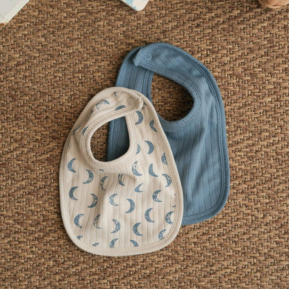 Moon Whispers Plush Padded Bibs - Pack of 2