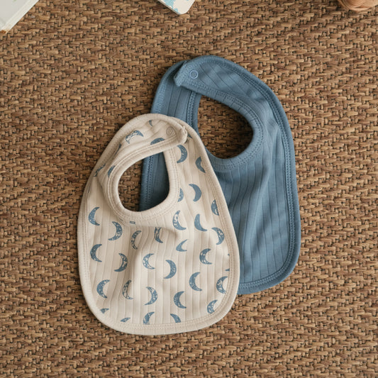 Moon Whispers Plush Padded Bibs - Pack of 2