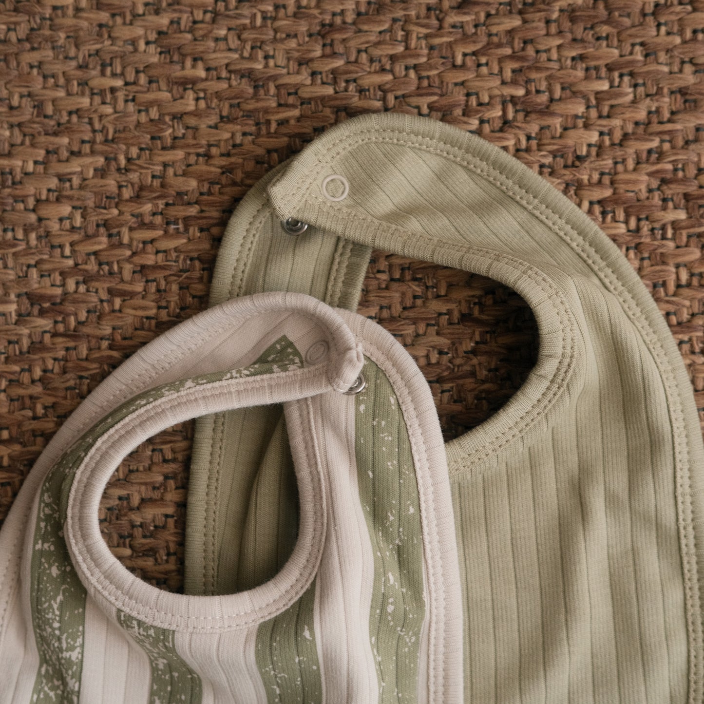 Forest Stripes Plush Padded Bibs- Pack of 2