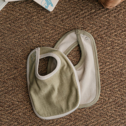 Forest Stripes Plush Padded Bibs- Pack of 2