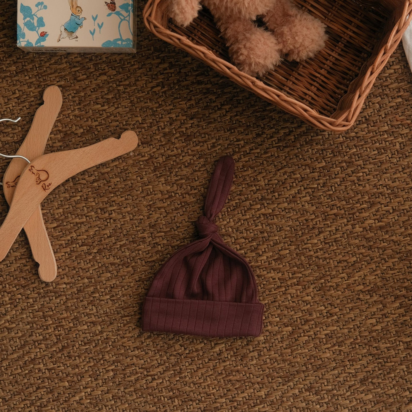 Solid Plum Knotted Hat