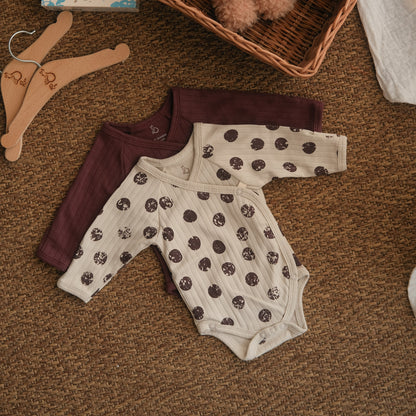 Plum Drops Kimono Bodysuits - Pack of 2