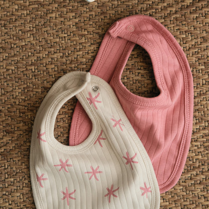 Rose Starlings Plush Padded Bibs - Pack of 2