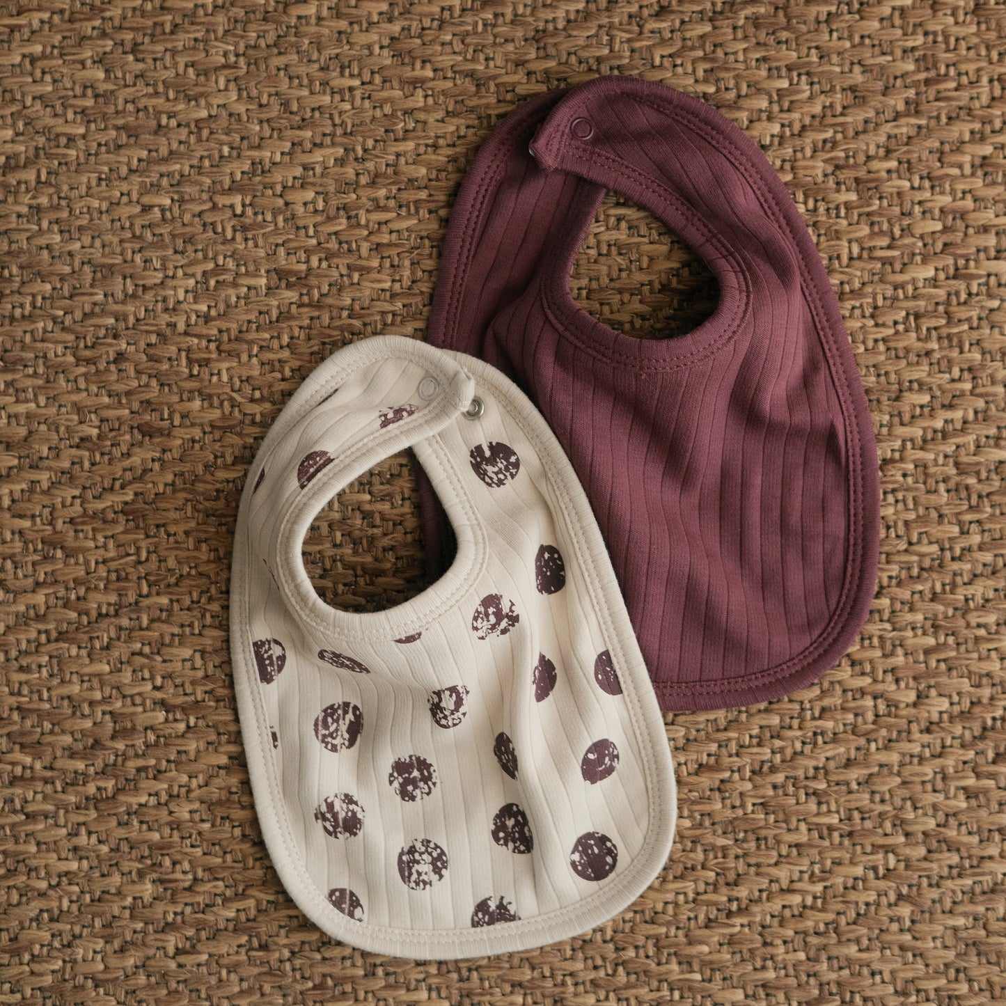 Plum Drops Plush Padded Bibs - Pack of 2