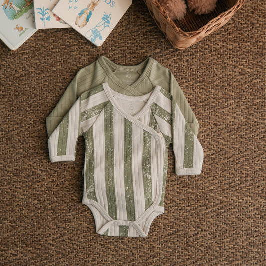 Forest Stripes Kimono Bodysuits - Pack of 2