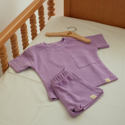 Lilac Waffle-Knit Set