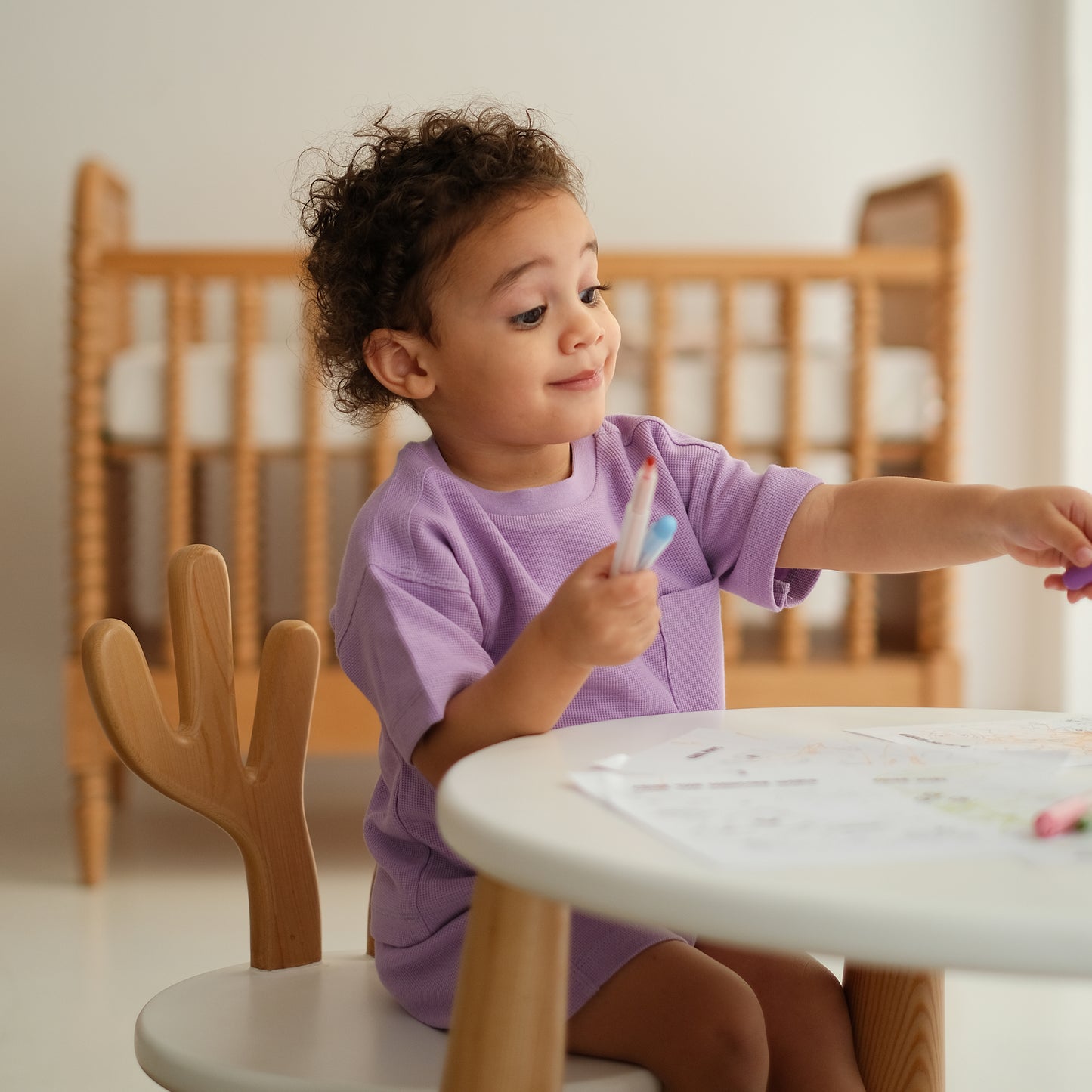 Lilac Waffle-Knit Set