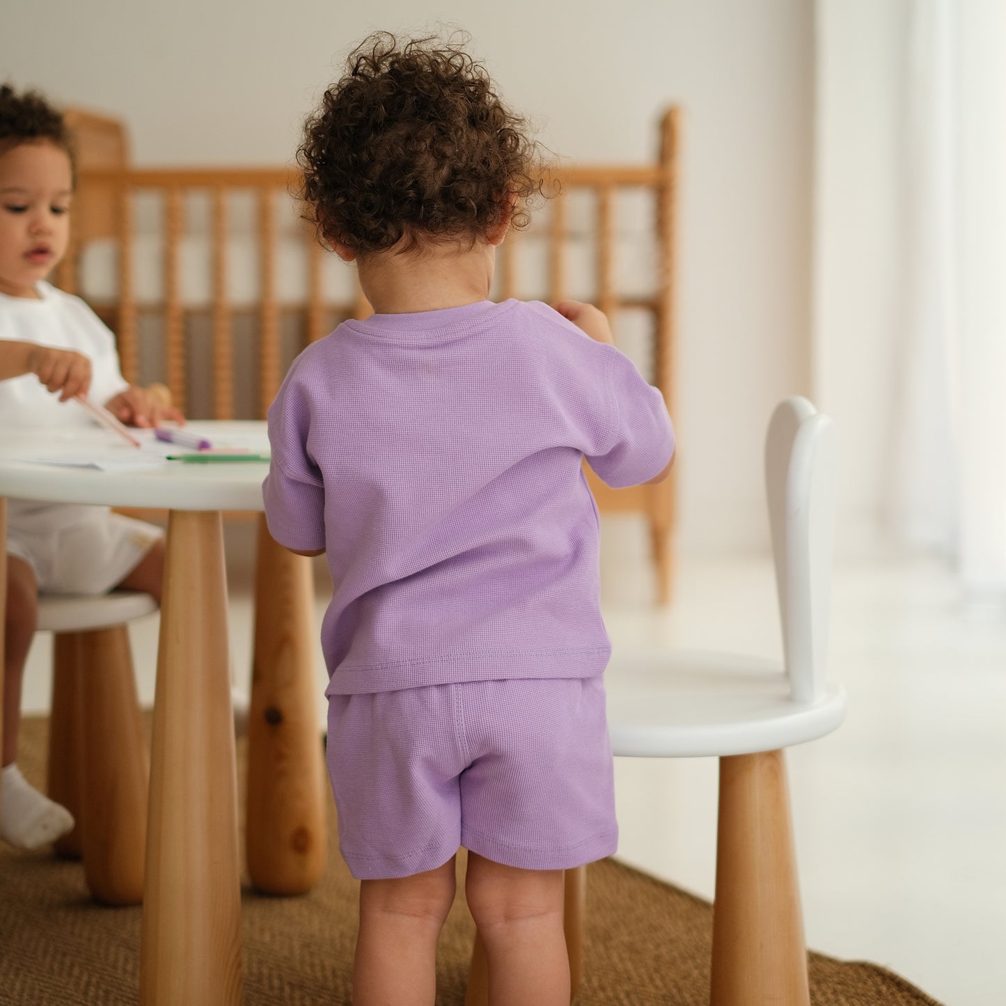 Lilac Waffle-Knit Set