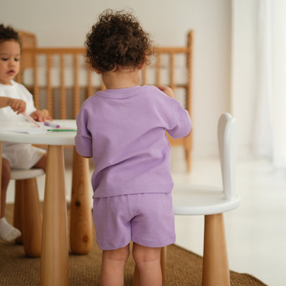 Lilac Waffle-Knit Set