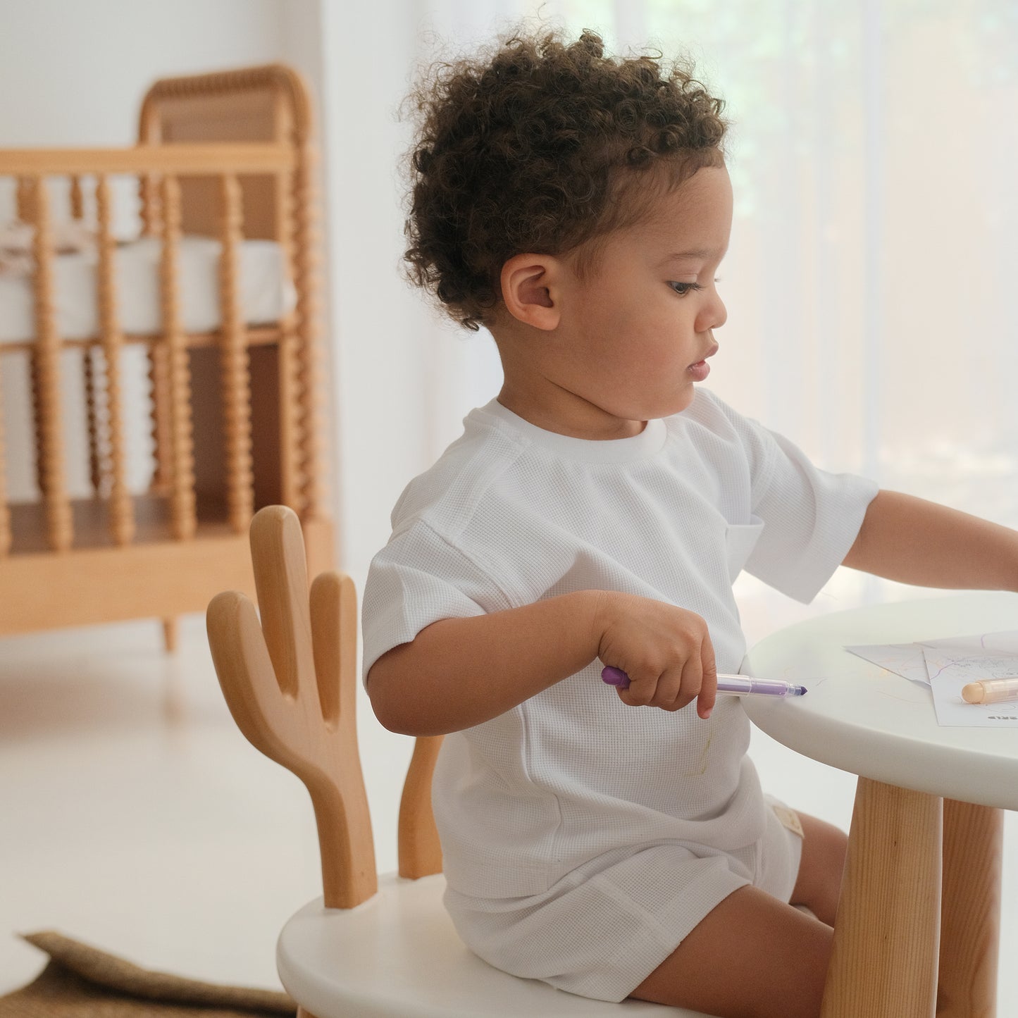 Milk Waffle-Knit Set