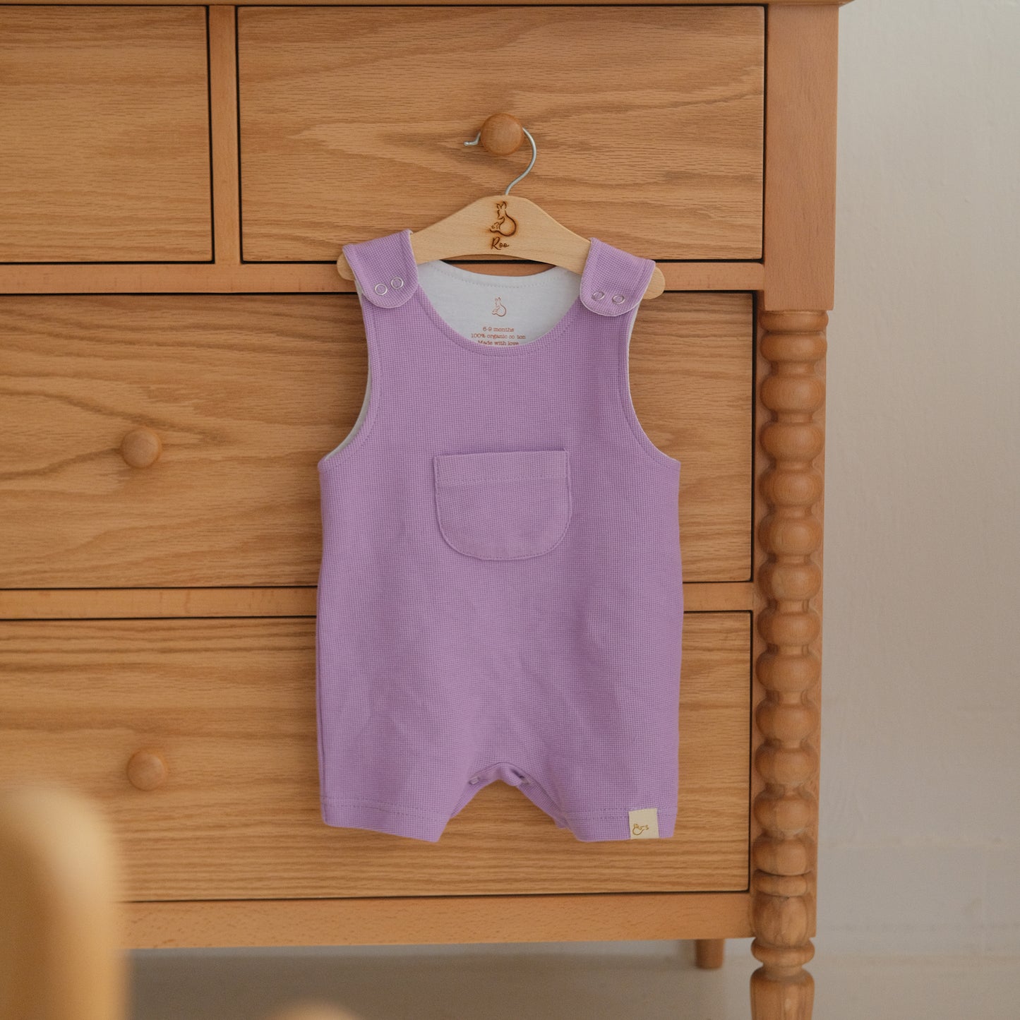 Lilac Waffle-Knit Romper