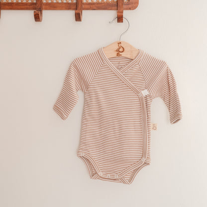 Long - Sleeved Kimono Bodysuit in Alabaster Bloom