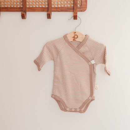 Long - Sleeved Kimono Bodysuit in Alabaster Bloom