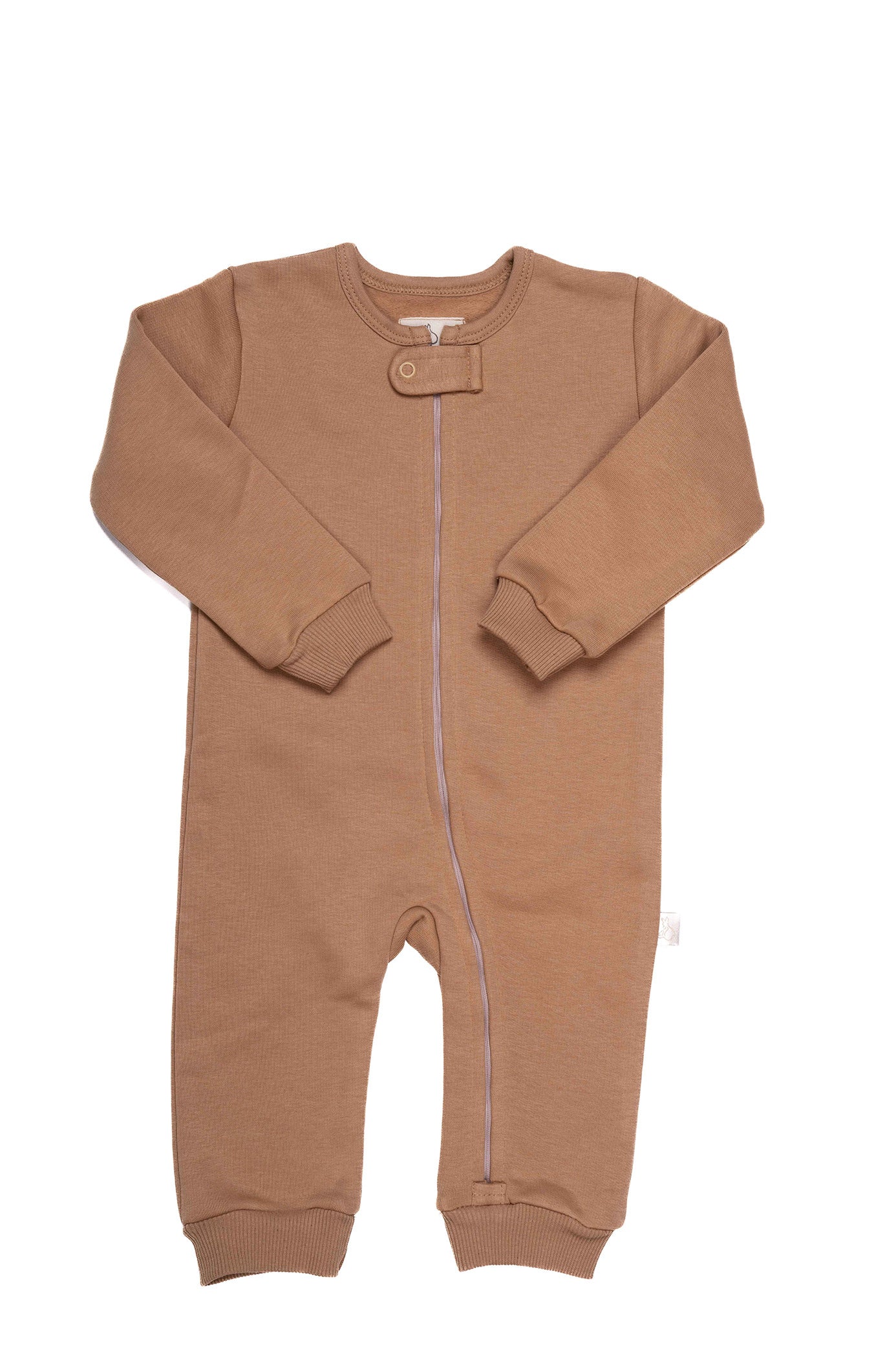 Chestnut Plain Zip-up Winter Onesie