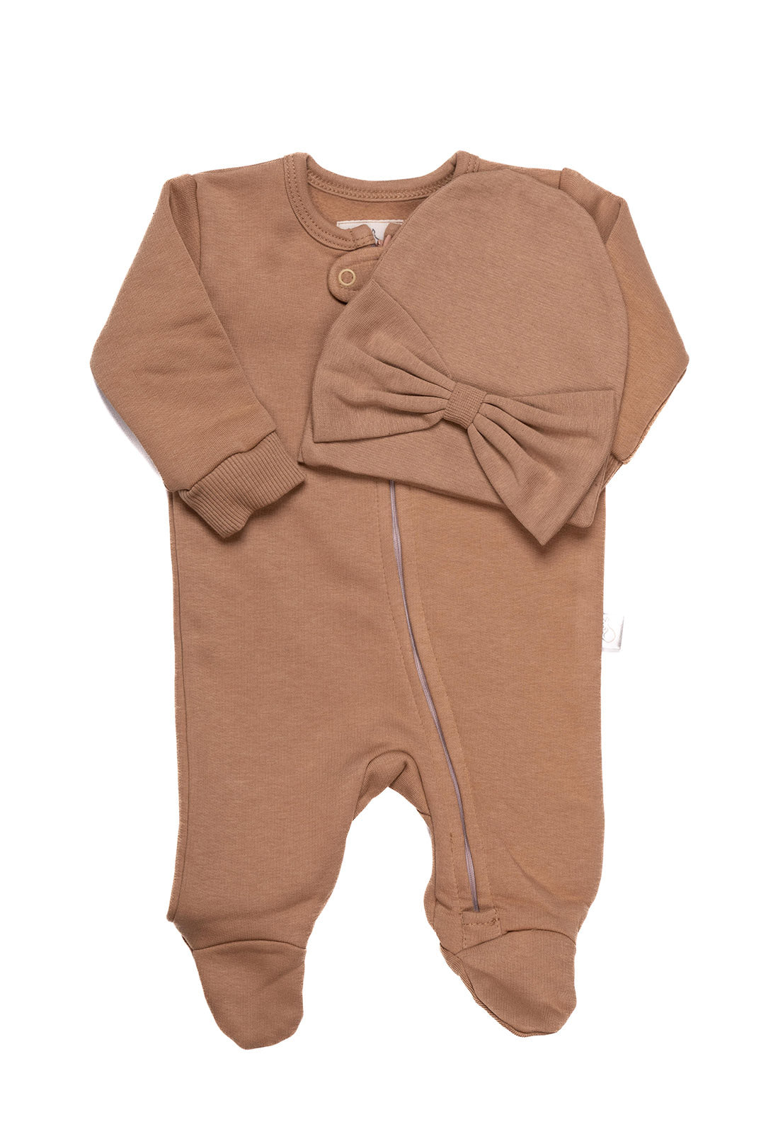 Chestnut Plain Zip-up Winter Onesie