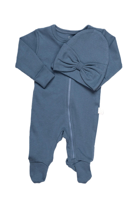Ocean Blue Octopus Zip-Up Onesie